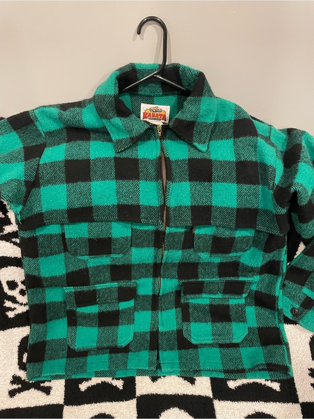 Vintage Kanata 65% Wool Plaid Jacket Made in Canada - Size Large
